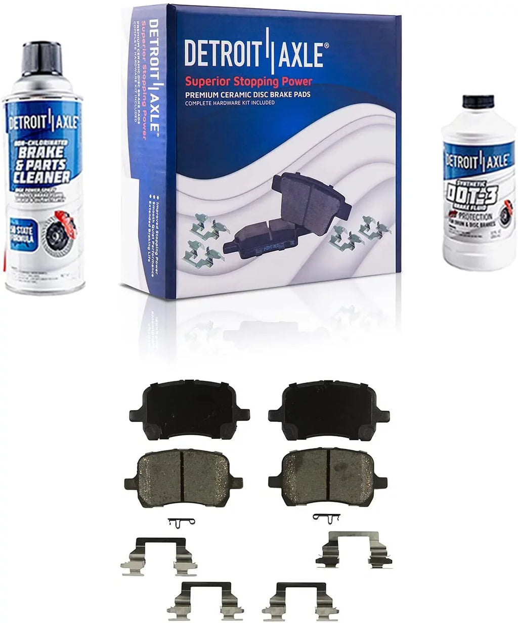 Detroit Axle - Front Brake Kit for 06-11 Chevrolet HHR Disc Brakes Rotors Ceramic Brake Pads Replacement 2006 2007 2008 2009 2010 2011 Wheel Bearing Hubs