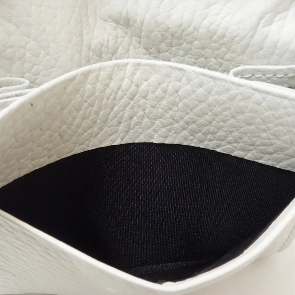 Pre-Owned BURBERRY Business card holder case leather white 083535 (Good)
