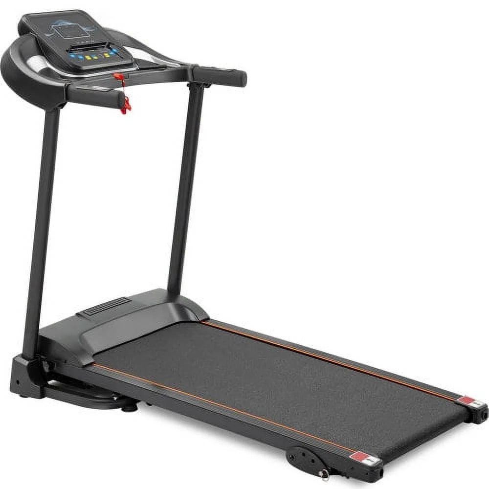 Compact Easy Folding Treadmill Motorized Running Jogging Machine with Audio Sizepeakers and Incline Adjuster Large LCD display