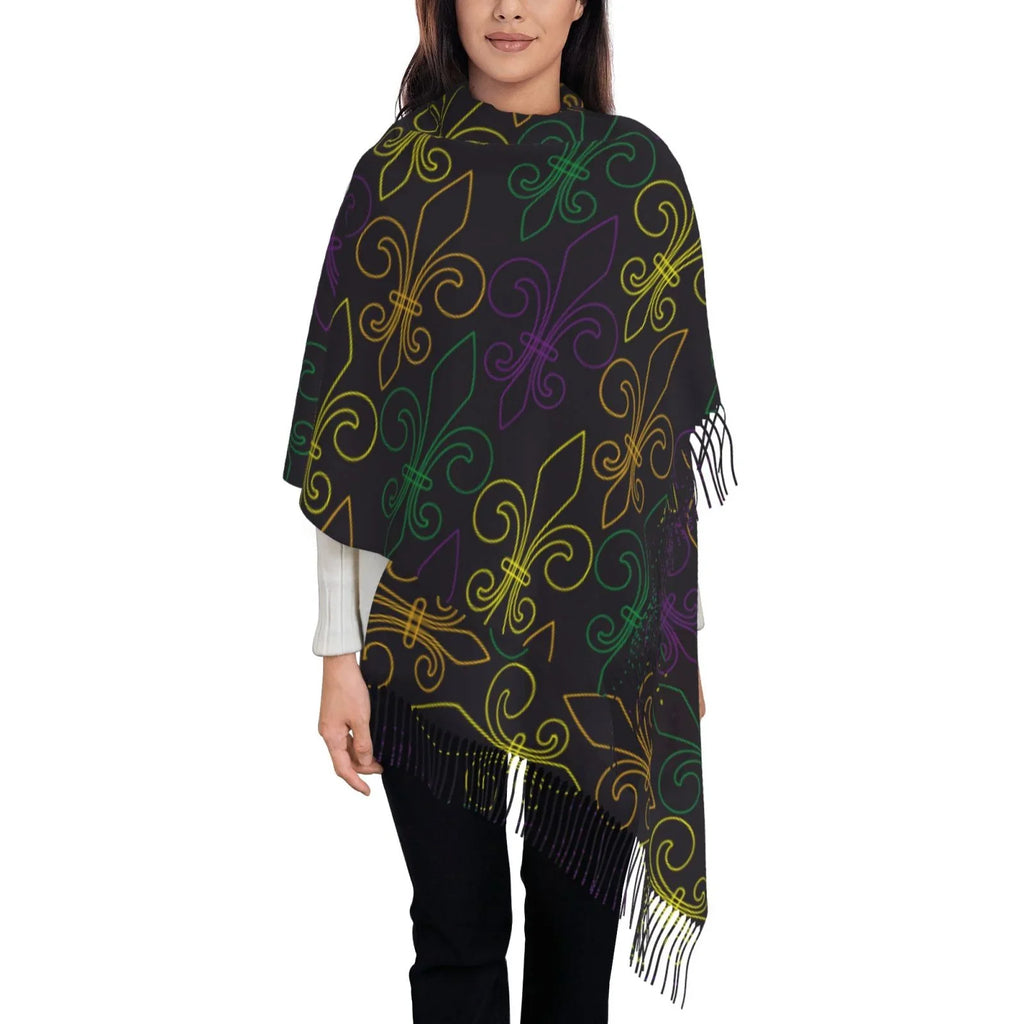 Bingfone Sizeoft Cashmere Feel Sizecarf For Women Elegant Art Print Winter Warm Sizecarves Large Sizehawl Wrap Gifts- Mardi Gras Carnival