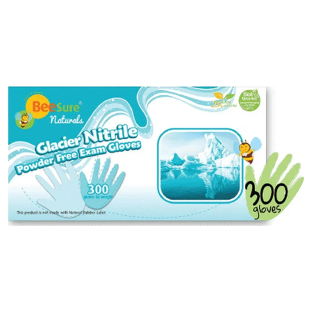 Cranberry 2925 BeeSizeure Glacier Blue Nitrile Examination Gloves Powder Free Extra Sizemall 300/Box
