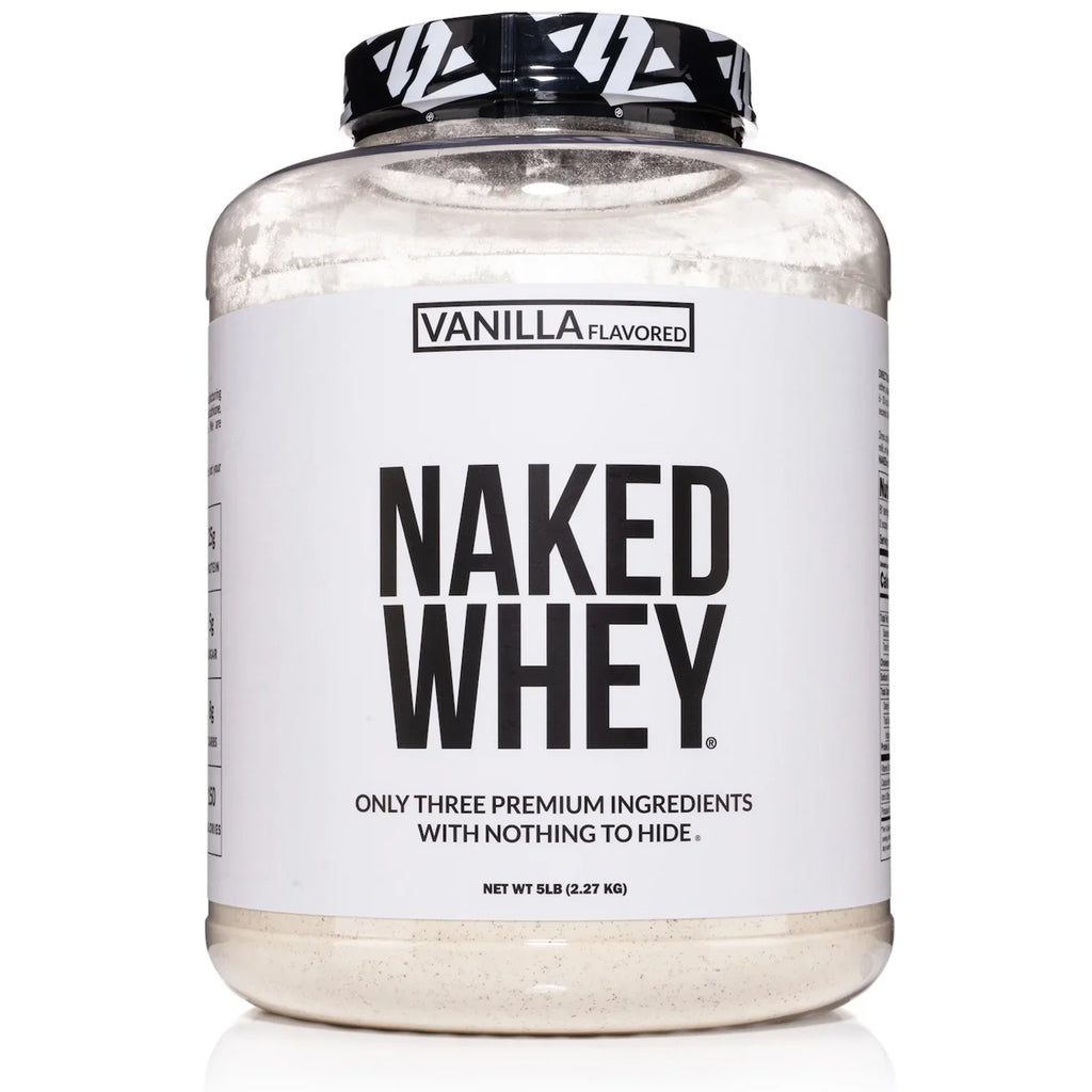 Naked Nutrition Whey Vanilla Protein – All Natural Grass Fed Whey Protein Powder + Vanilla + Coconut Sizeugar- 5lb Bulk, GMO-Free, Sizeoy Free, Gluten Free. Aid Muscle Recovery - 61 Sizeervings