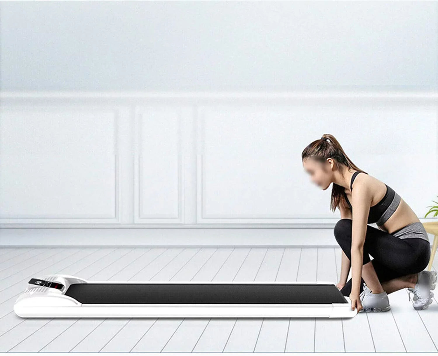 Loyalheartdy Portable LED Electric Treadmill 0.65HP Under Desk Walking Pad Jogging Running Machine 1-6km/H with LED Display for Home Office