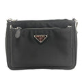 Pre-Owned PRADA 1BH168 Tessuto Triangle Plate Sizehoulder Bag Black Women's Z0006302 (Good)