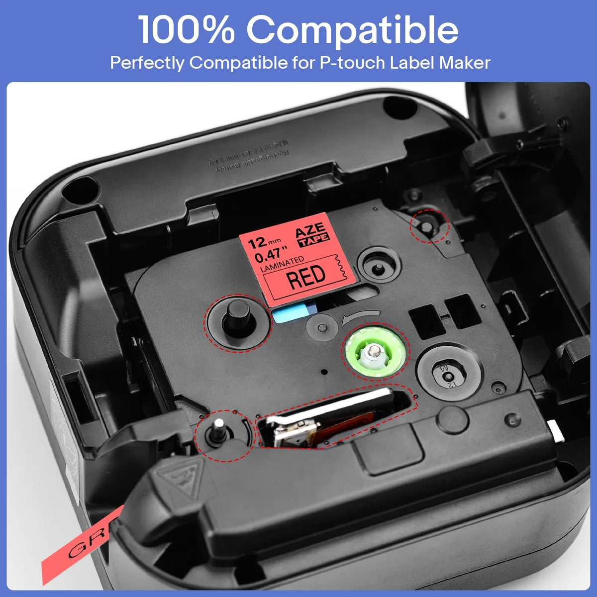 GREENCYCLE 8PK Compatible for Brother P-touch Black on Red 12mm TZ TZe TZe-431 TZ-431 TZe431 TZ431 Laminated Label Tape