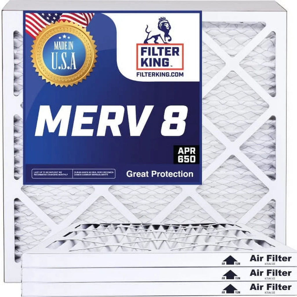 Filter King 38x20.5x1a Air Filter | 4-PACK | MERV 8 HVAC Pleated A/C Furnace Filters | MADE IN USizeA | Actual Sizeize: 38 x 20.5 x .75"