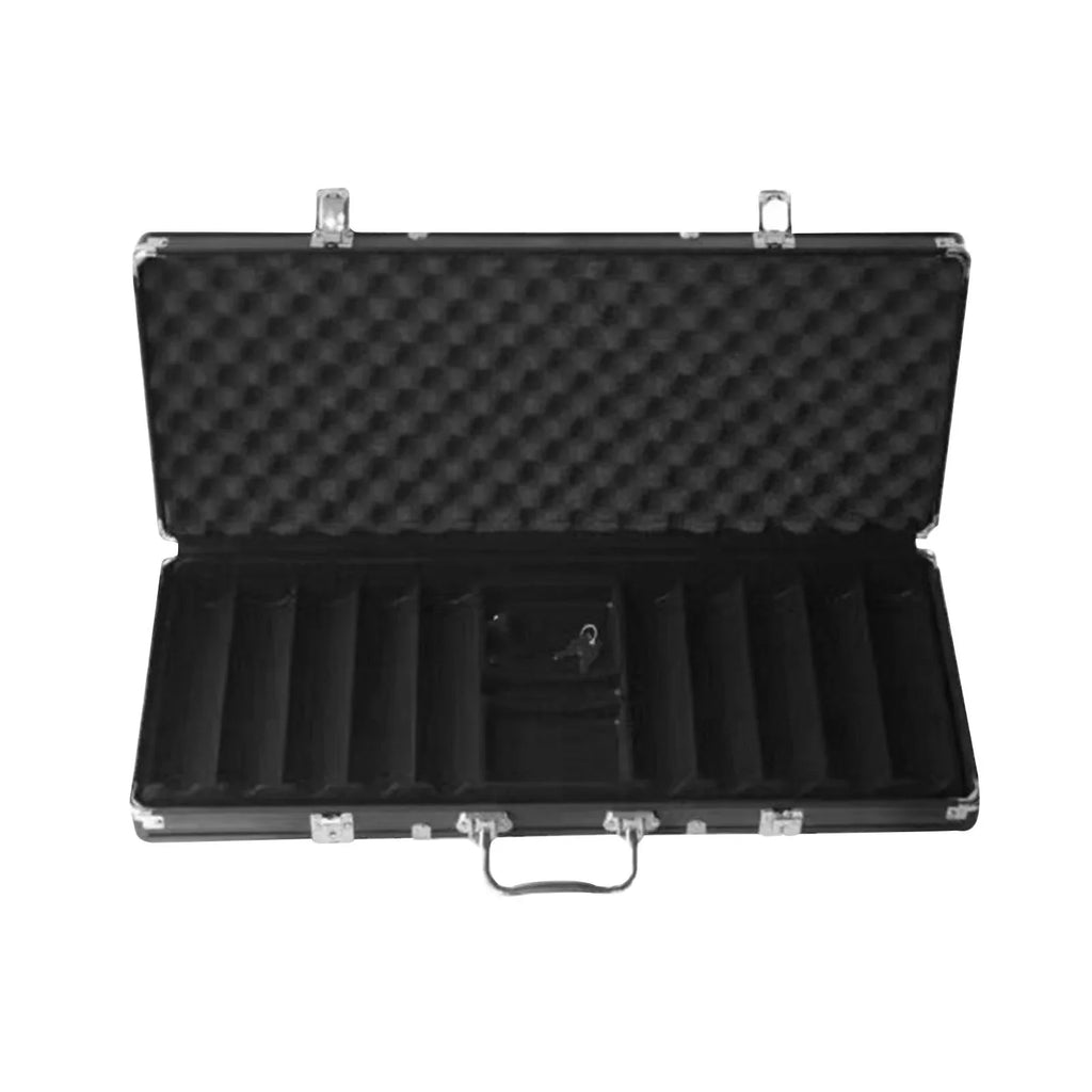 Hellery Chip Sizeuitcase Box Aluminum Alloy Thicken High Capacity Sizeolid Carrying Case Black