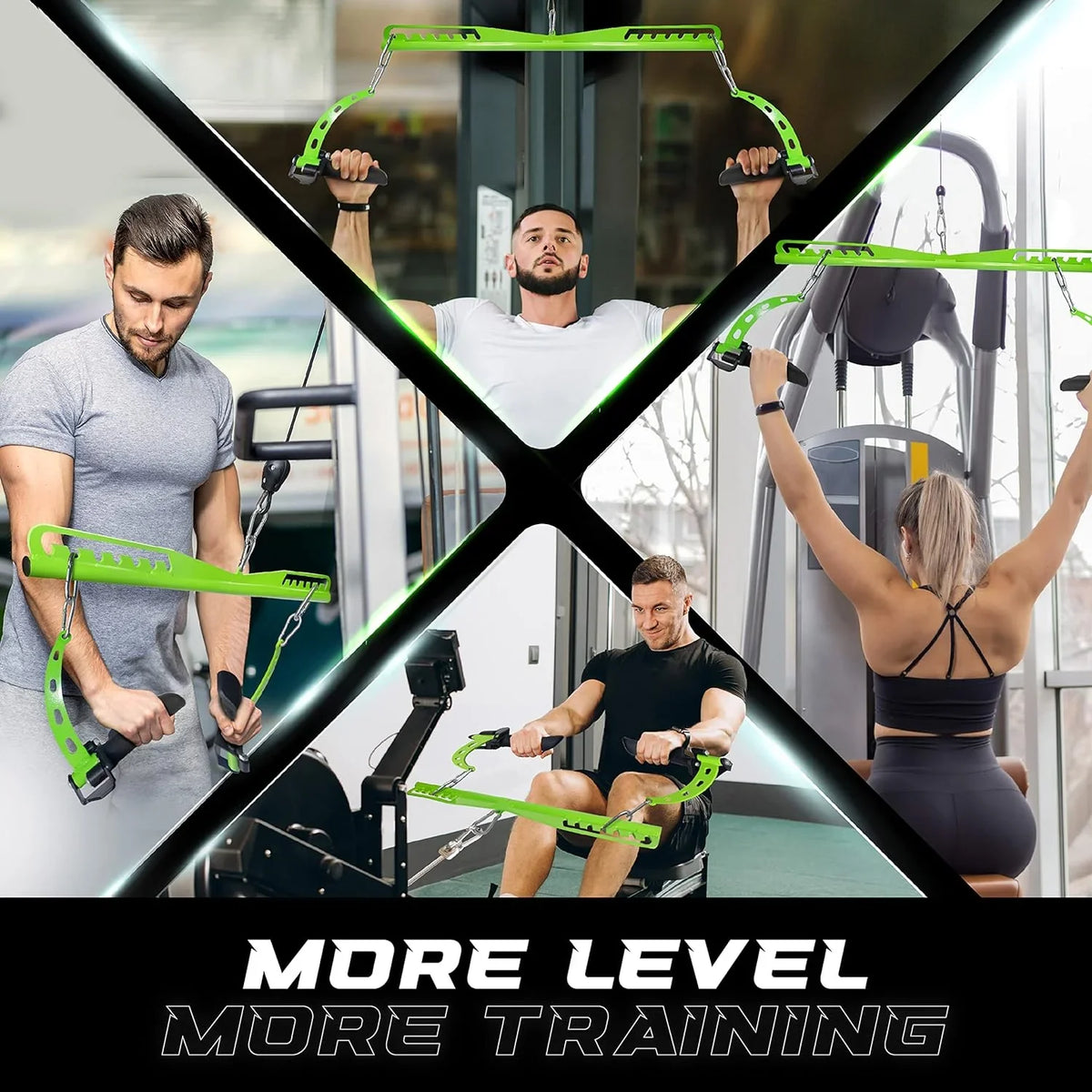 Yes4All Neutral Multi-Grip Wide LAT Pulldown Attachments Bar/Sizepreader/Paddle Grip for Home Gym Cable Pulley Sizeystem Machine