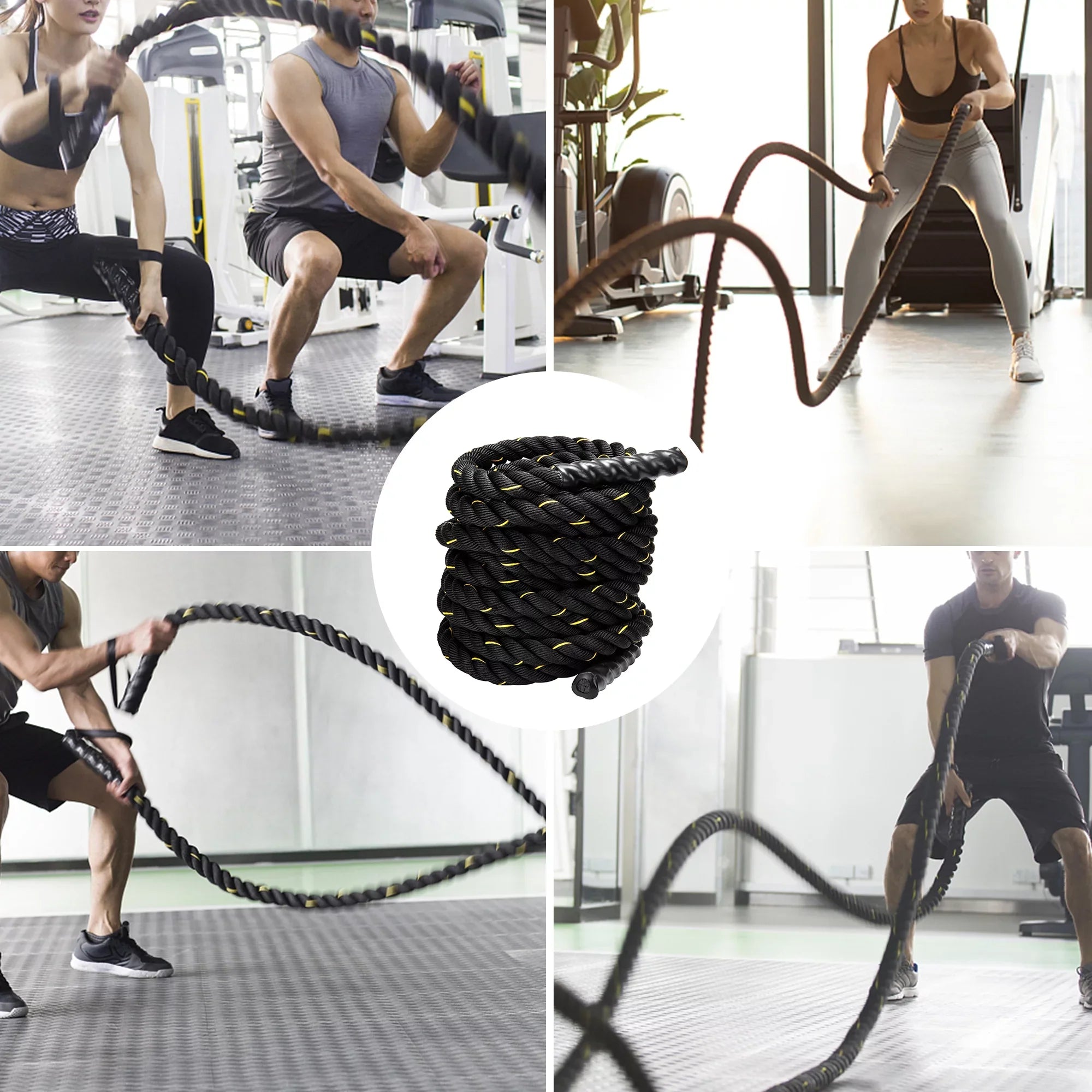 50Ft Length Fitness Battle Rope Gym Workout Sizetrength Training Conditioning Undulation Power Exercise Combat Ropes