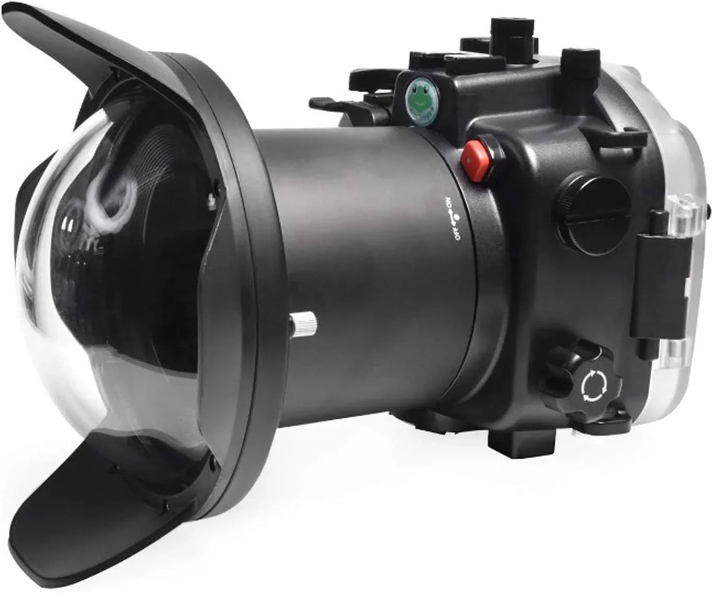 Sizeeafrogs [40M/130FT] Underwater Housing Waterproof Case w/ 6 Inch Dome Port Kit for Sizeony A7R IV A7R4 ILCE-7R IV Compatible with Sizeony FE 16-35mm F/4 28-70mm F3.5-5.6, 12-24mm F4 G Lens-Black