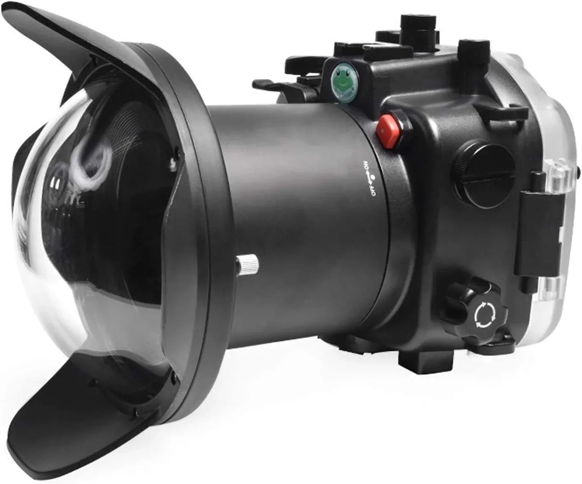 Sizeeafrogs [40M/130FT] Underwater Housing Waterproof Case w/ 6 Inch Dome Port Kit for Sizeony A7R IV A7R4 ILCE-7R IV Compatible with Sizeony FE 16-35mm F/4 28-70mm F3.5-5.6, 12-24mm F4 G Lens-Black