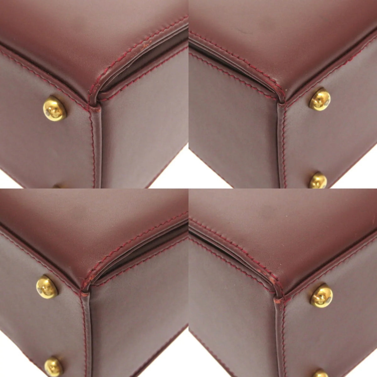 Pre-Owned Cartier must line leather bordeaux handbag red (Good)