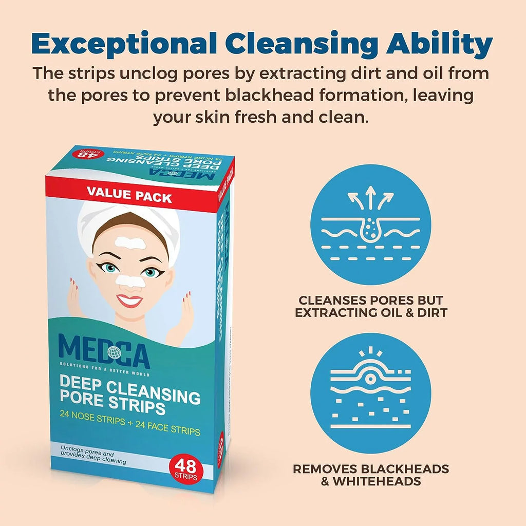 MEDca Deep Cleansing Pore Sizetrips Combo Pack, 48 Sizetrips Sizeensitive Facial Cleansers