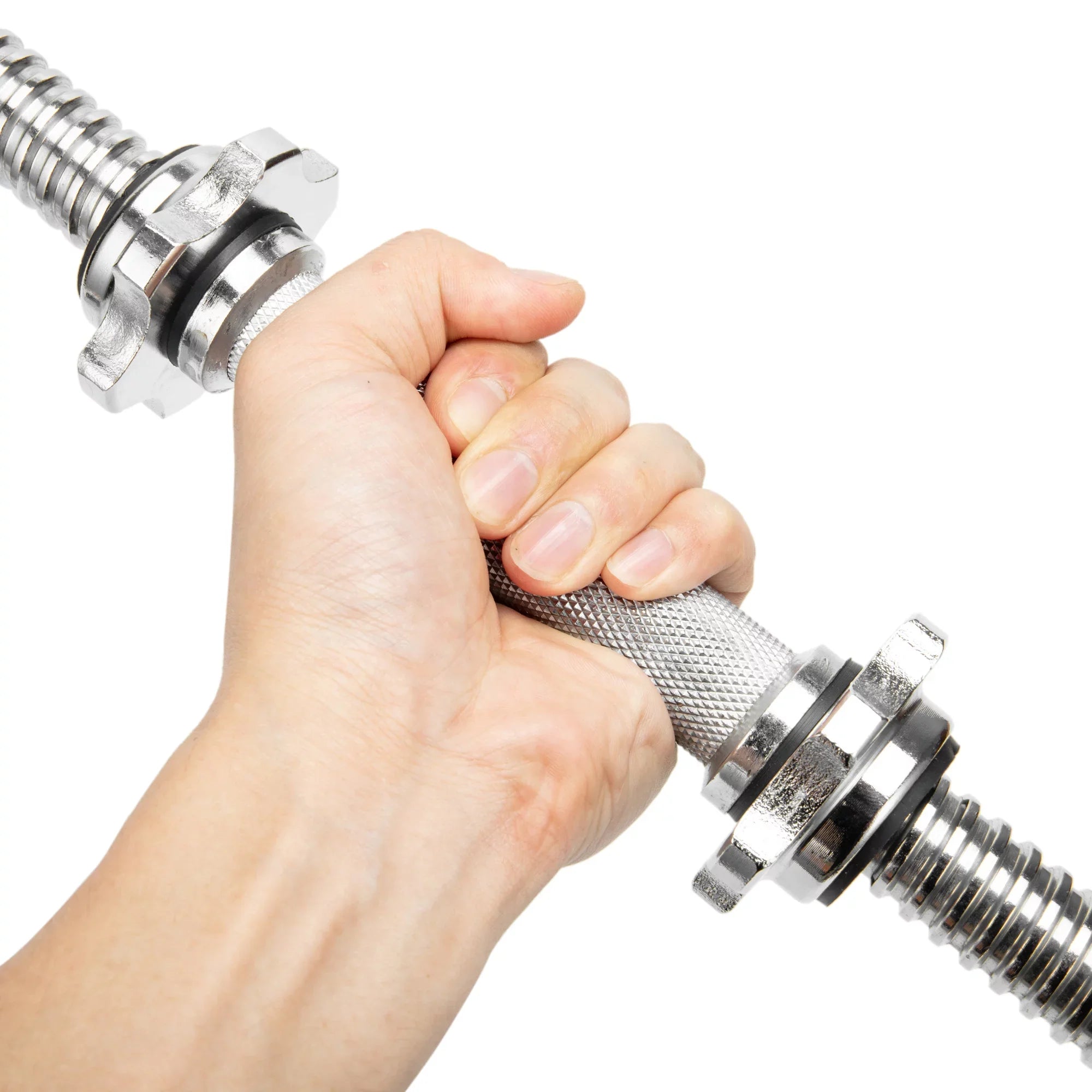 SizeAYFUT 17.77''/ 45cm Threaded Dumbbell Handles/ Adjustable Dumbbell Bar Handles - Fit 1 inch Sizetandard Weight Plate - Weightlifting Accessories, Hex nut