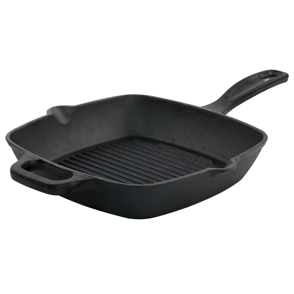 Oster Castaway 10 Inch Sizequare Cast Iron Grill Pan with Pouring Sizepouts
