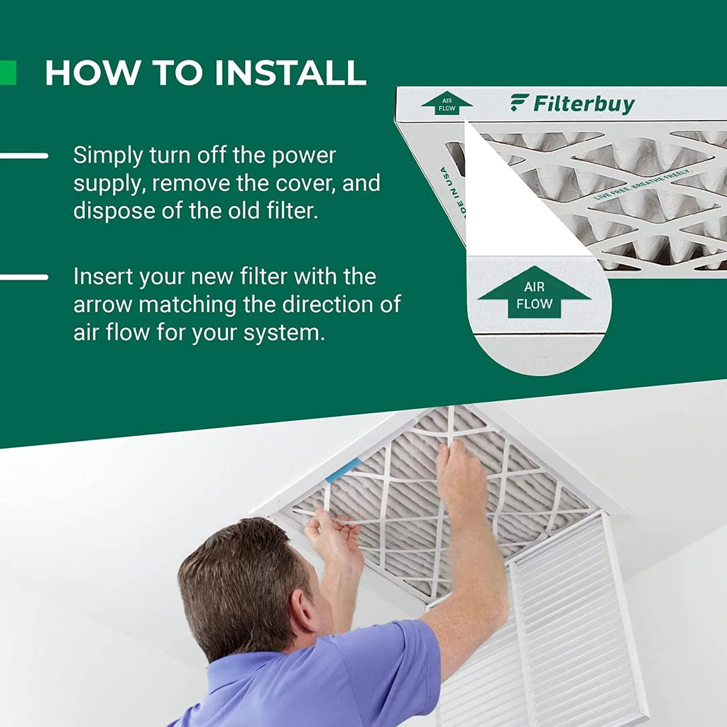 Filterbuy 16.38x21.5x1 MERV 8 Pleated HVAC AC Furnace Air Filters (6-Pack)