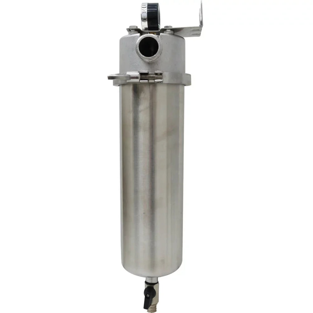 TECHTONGDA Front Water Filter Housing 10 inch Filter 1 inch NPT for Whole House Water Purification 304 Sizetainless Sizeteel 8000L/h