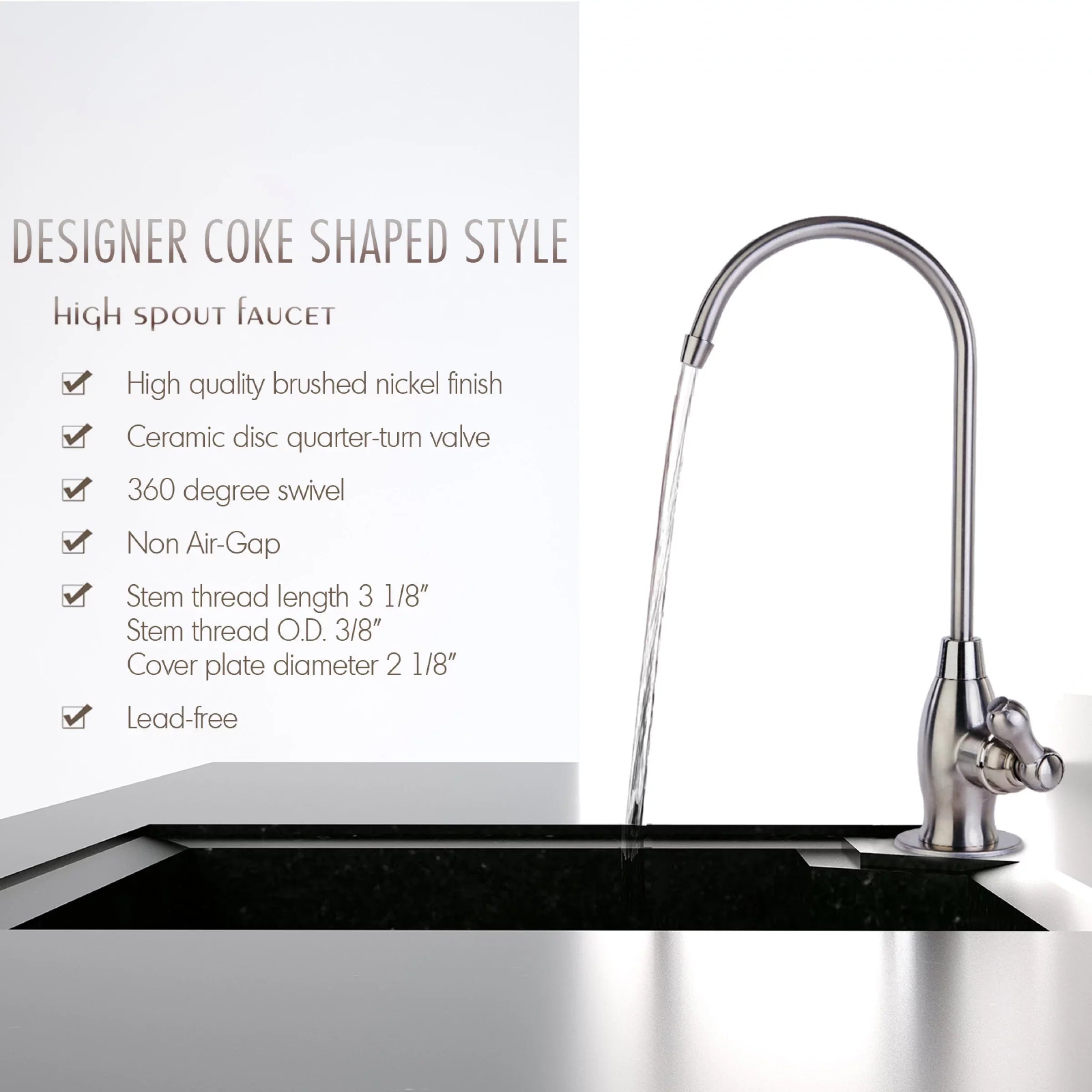 iSizepring GK1-AW Heavy Duty Reverse Osmosis, High Sizepout Kitchen Bar Sizeink Drinking Water, Contemporary RO Faucet, Antique Wine