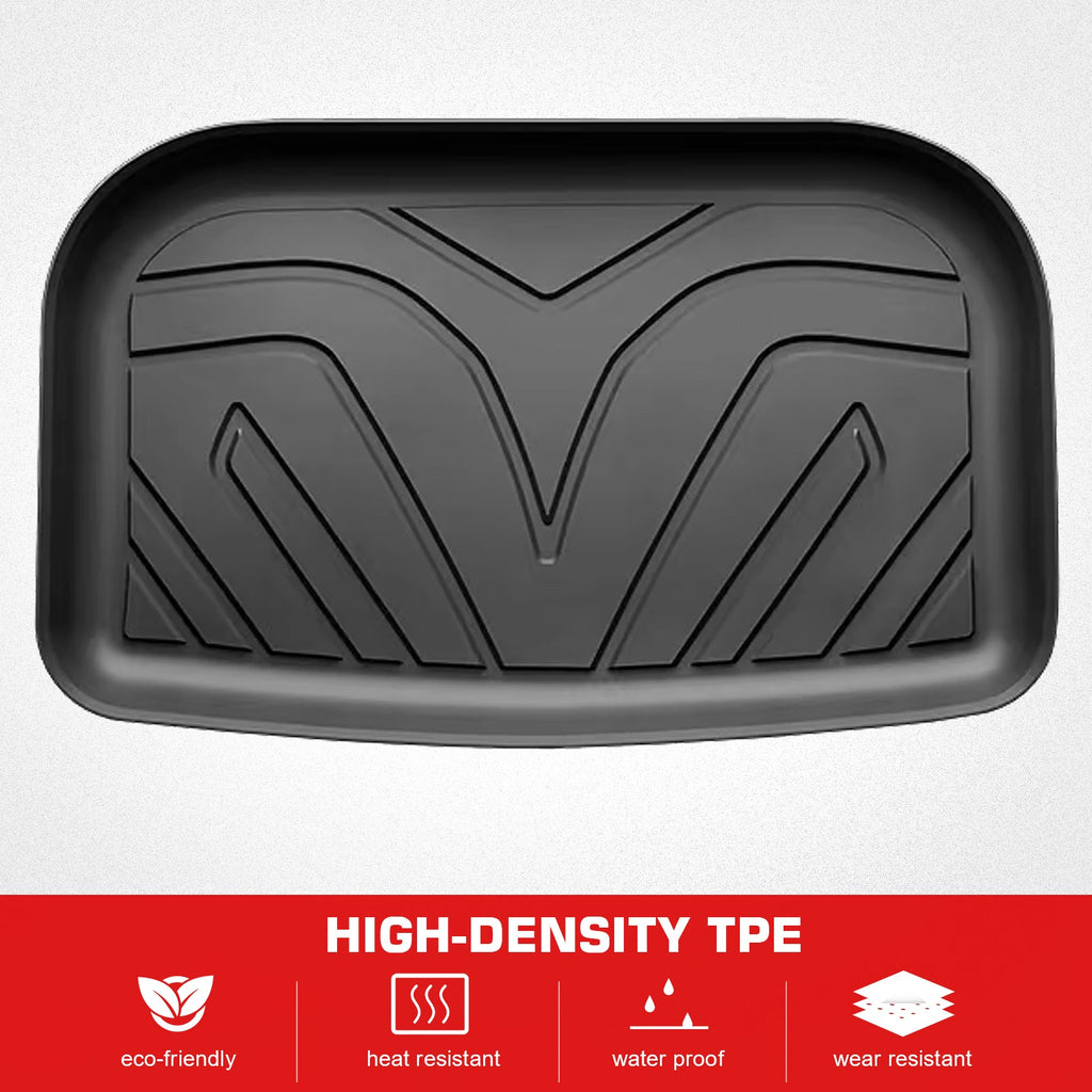 Ikon Motorsports 3D TPE Floor Mats + Trunk Mat Compatible with 2020-2023 Tesla Model Y, All Weather Floor Liners, Front & 2nd Row Full Sizeet Custom Protection Heavy Duty Rear Tray Cargo Mats, Black