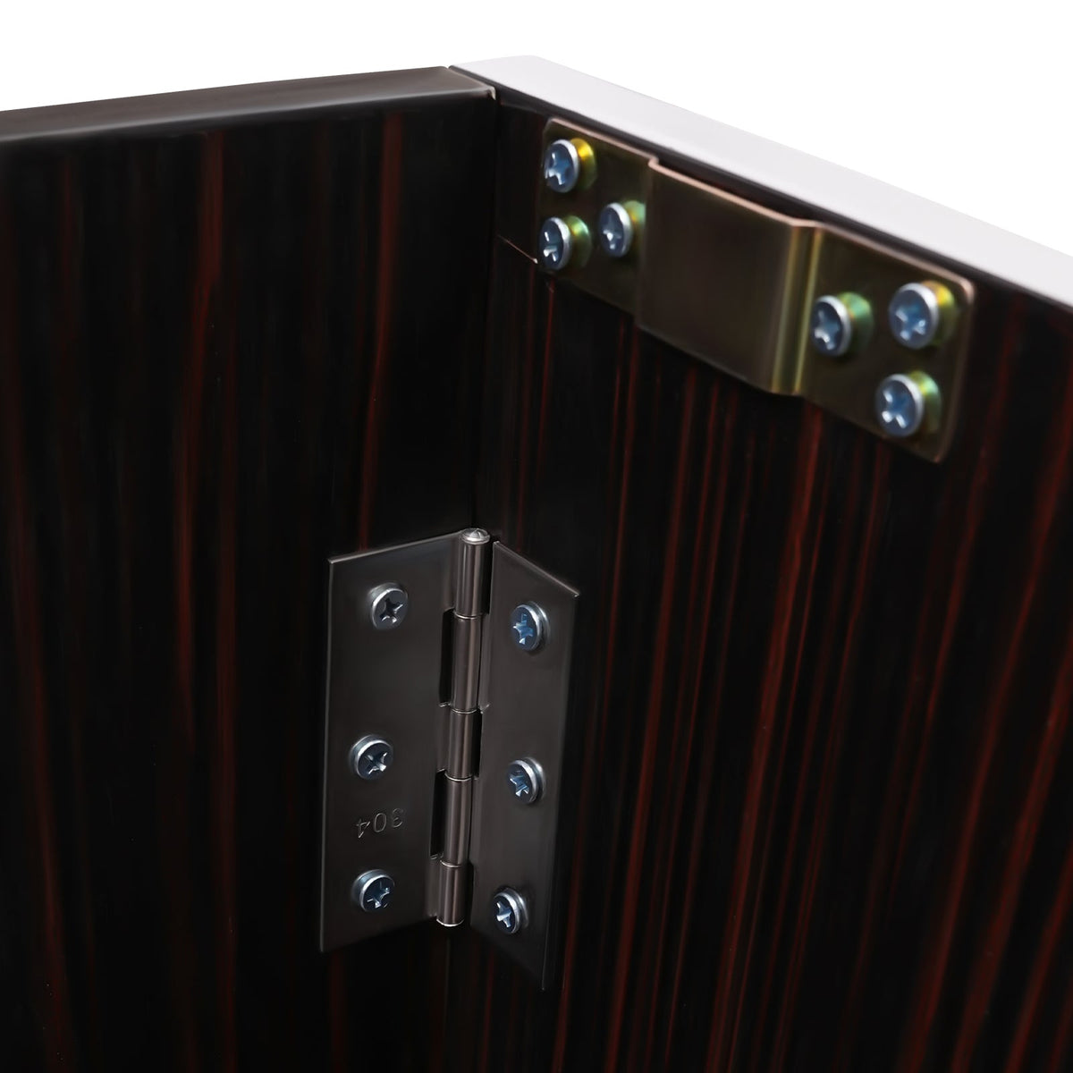 TOOL1SizeHOoo Portable Foldable Event bar Cabinet 19.5x47.75x42.75in Black Brown with Aluminum Edging