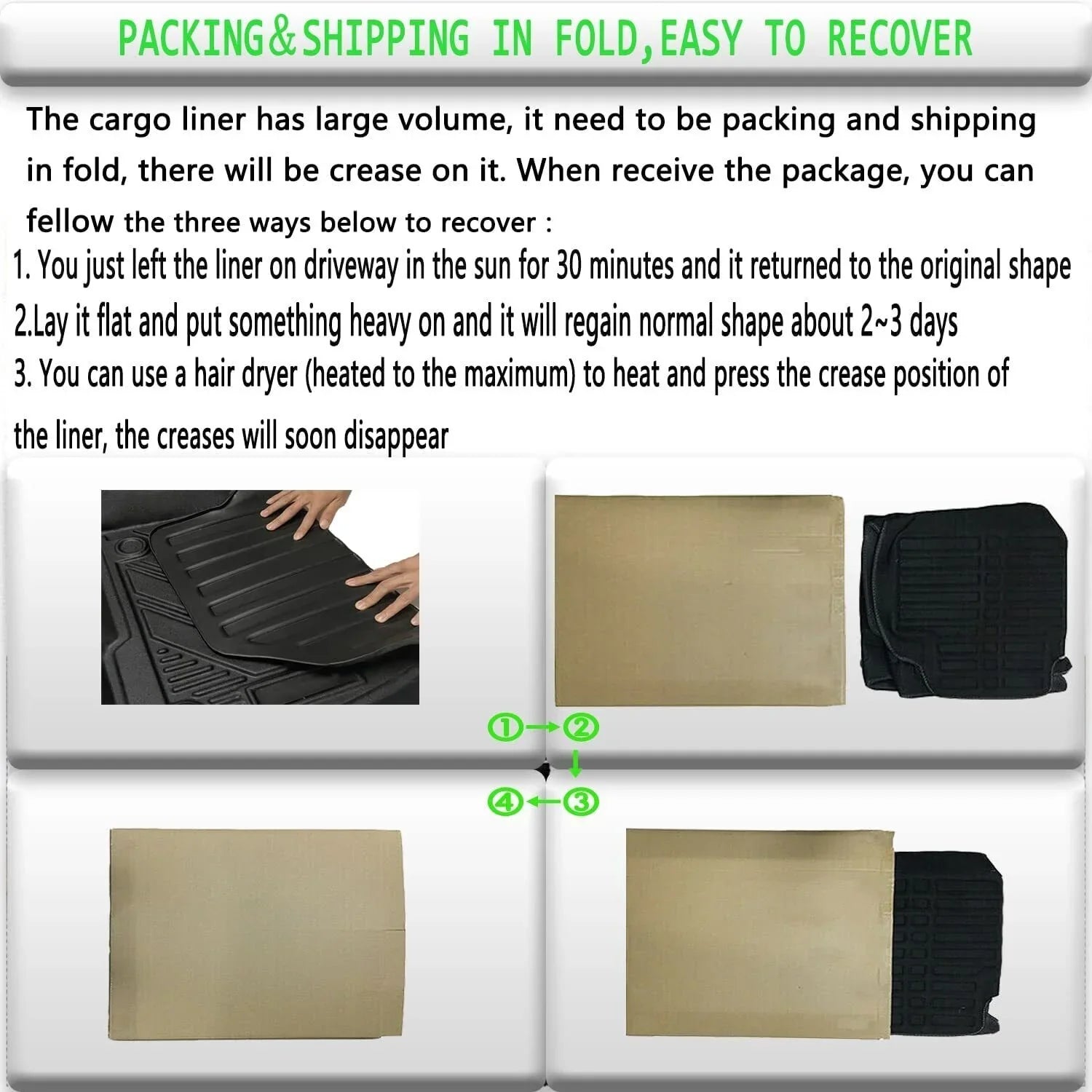 TPO Custom Trunk Liner Cargo Mats for Ford Explorer 2011-2019 Waterproof Non 7-seats Models