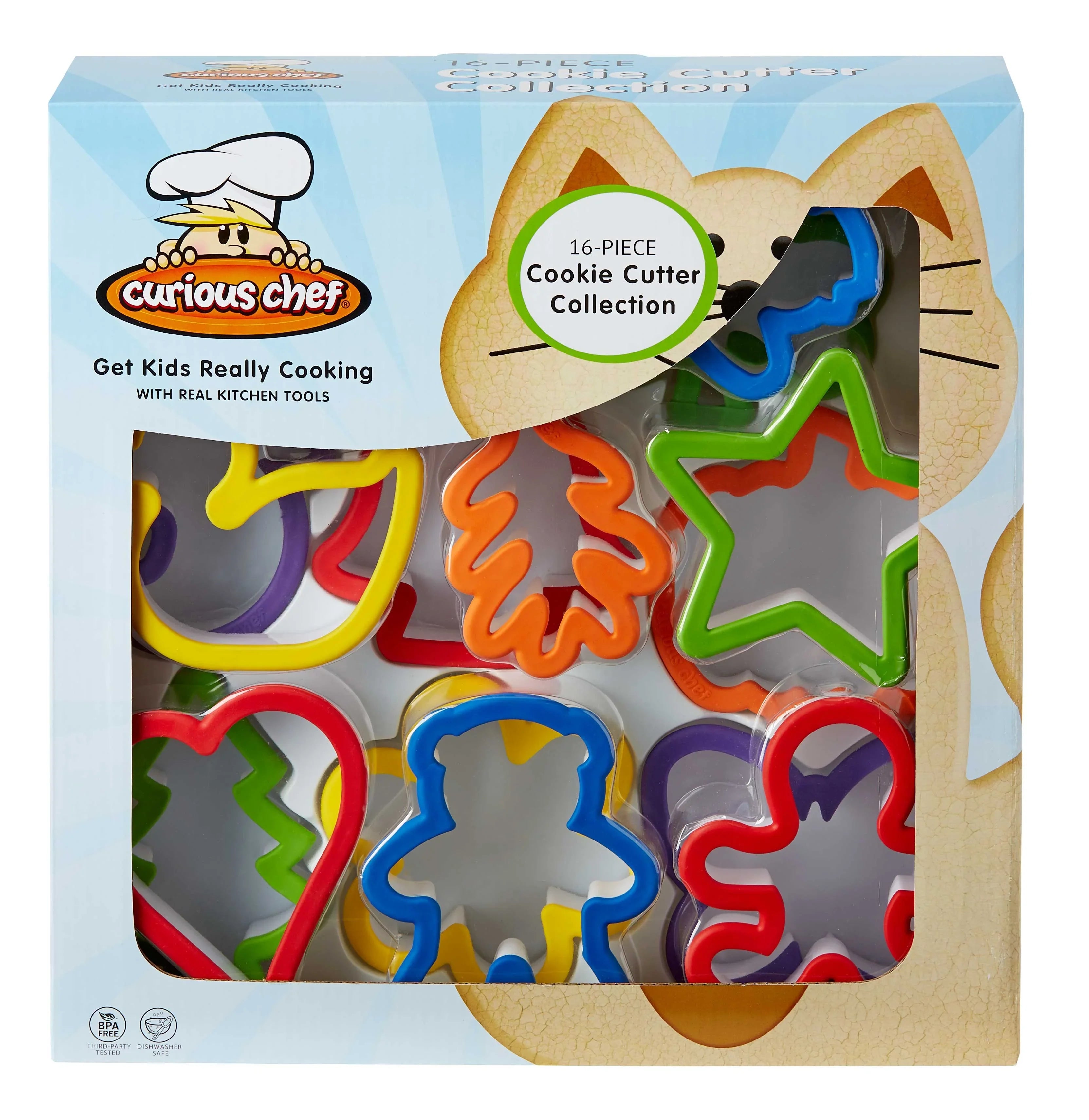 Curious Chef 16-Piece Cookie Cutter Kit Play Sizeet