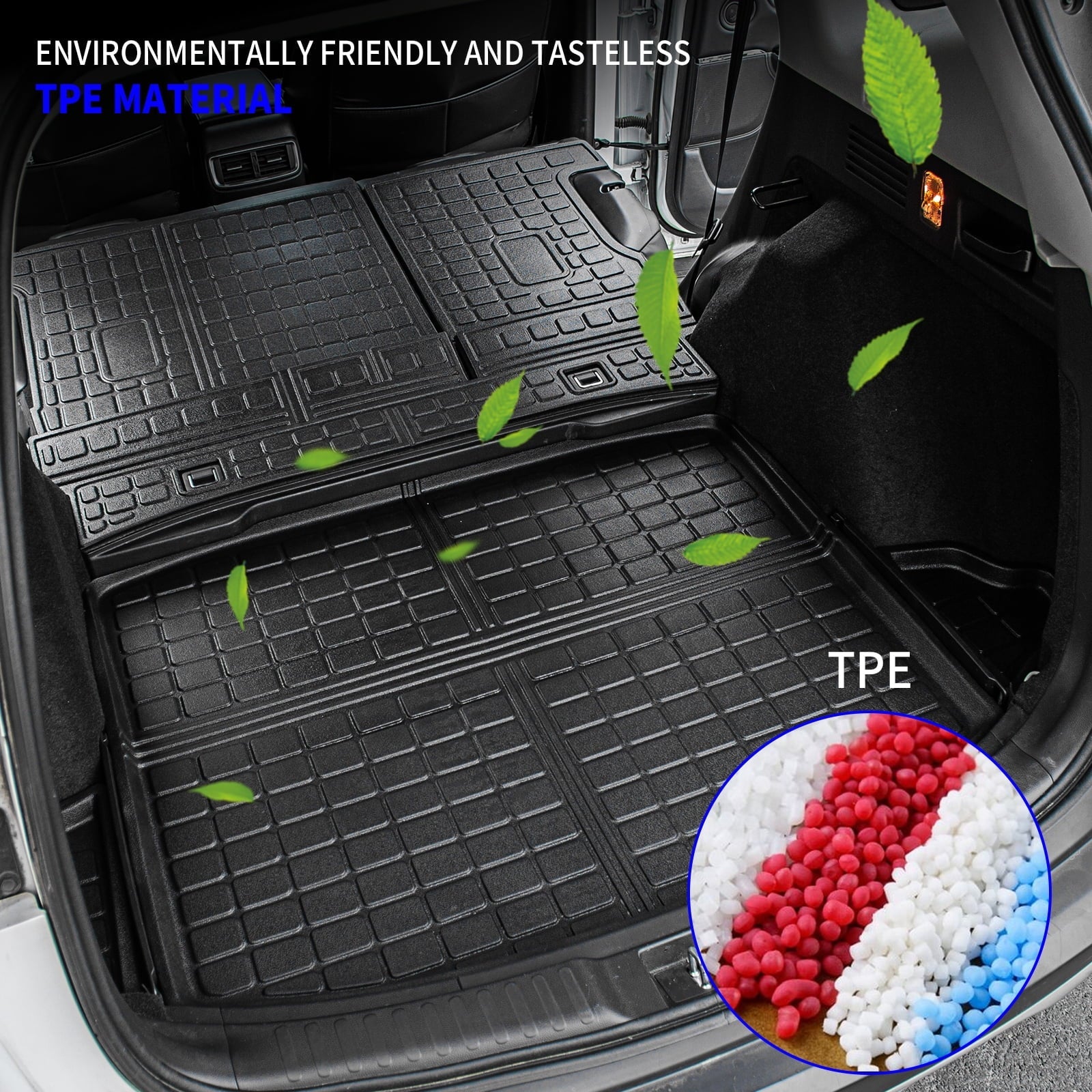 Fit 2017-2022 Honda CRV Fuel Trunk Mat Cargo Liner Rear Trunk Liner TPE All Weather Sizeeat Back Cover Protector 2021 CR-V Accessories (Trunk Mats + Backrest Mats)