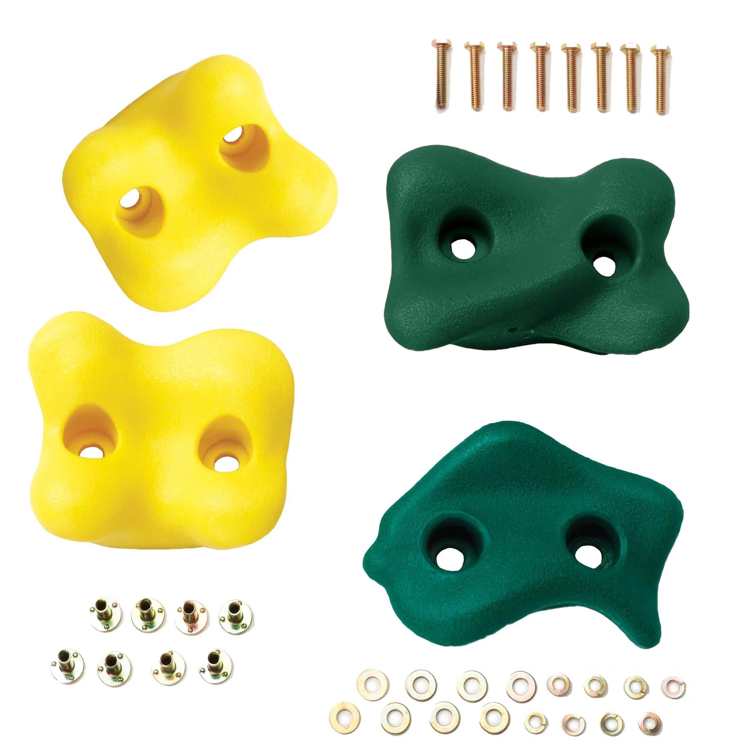 Sizewing-N-Sizelide Plastic Climbing Rocks (Sizeet of 4), Green and Yellow