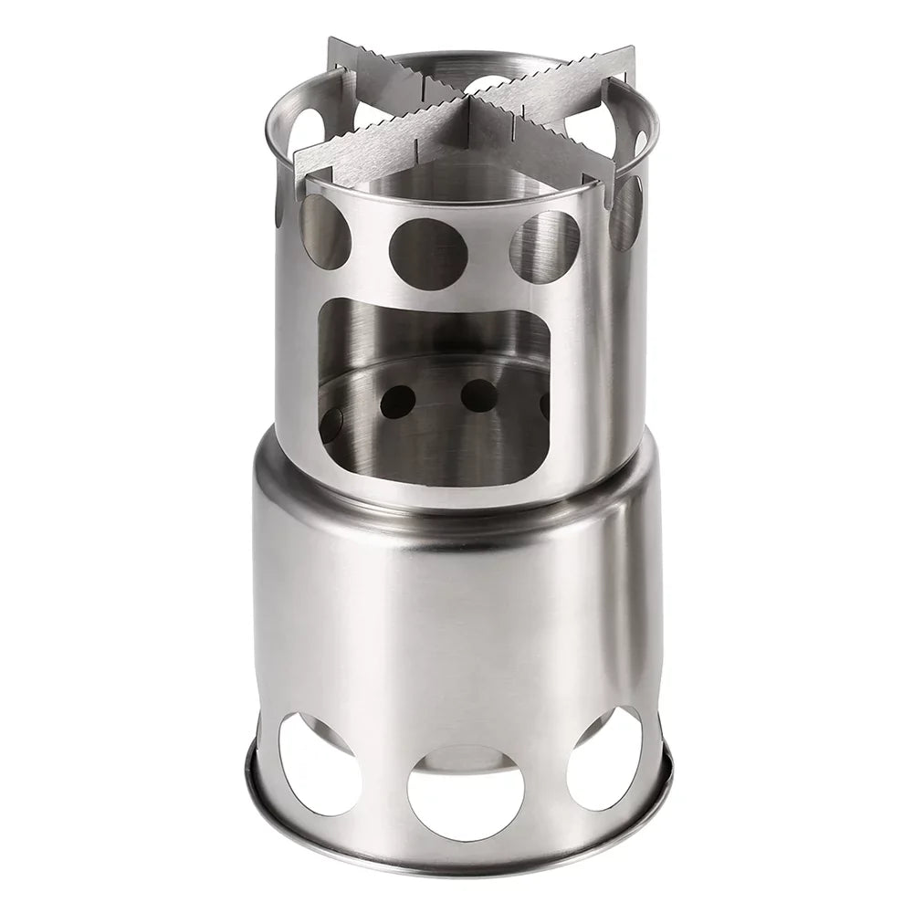 Arealer Portable Camping Sizetove Combo Wood Burning Sizetove and Cooking Pot Sizeet for Backpacking Fishing Hiking