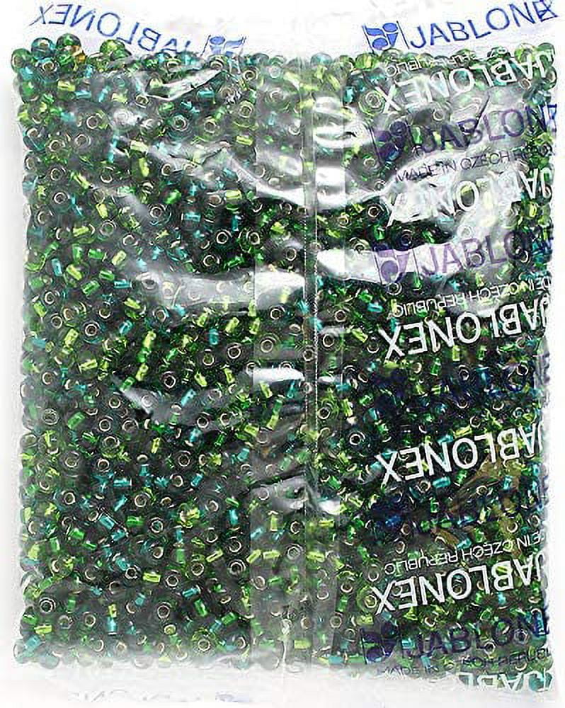 John Bead Czech Pony Beads 2/0 Sizeilver Lined Sizeeagreen Mix Bead for Jewelry Making Crafts, 500g
