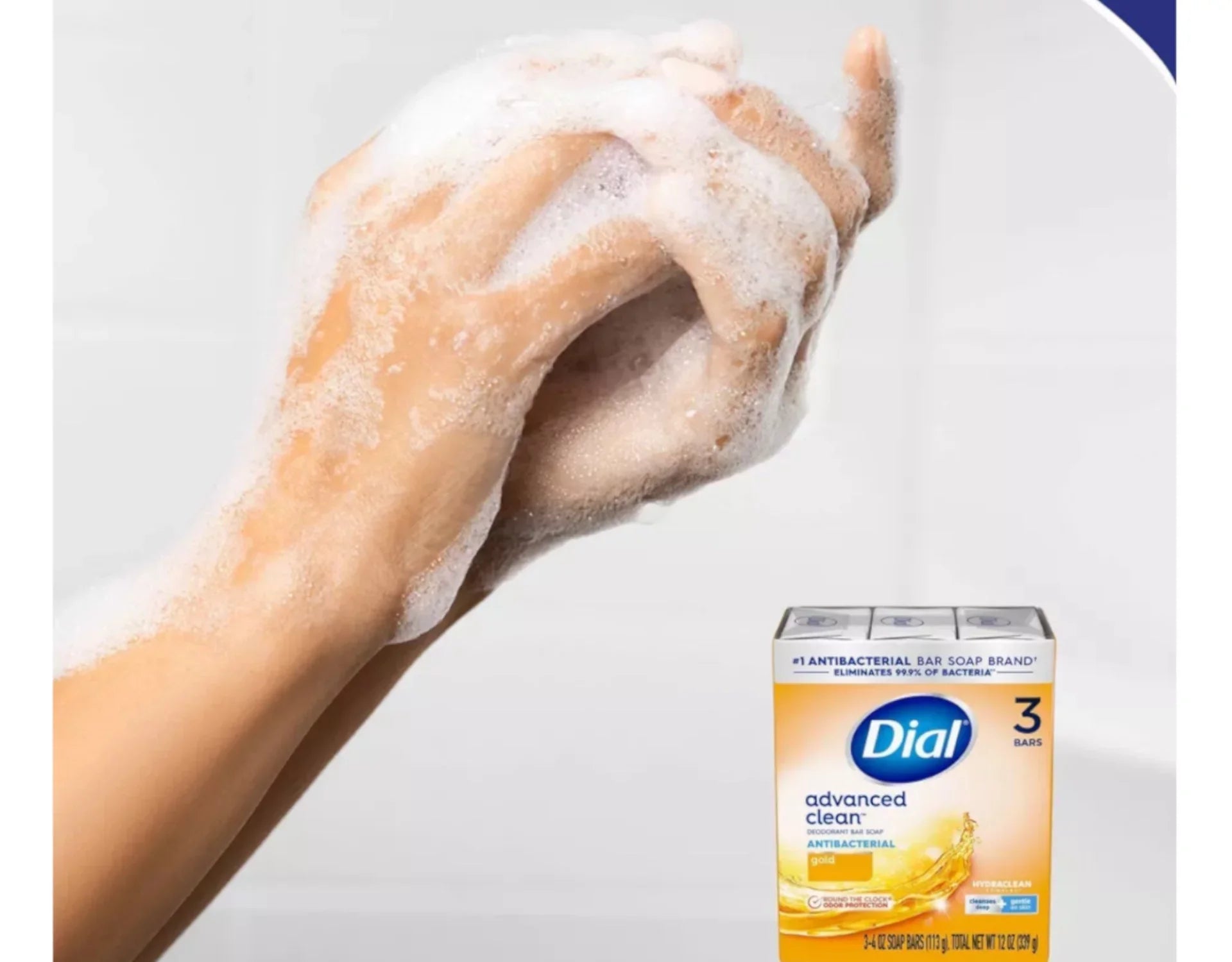 Dial Antibacterial Deodorant Sizeoap Bar, Gold, 4 oz bars, 3 ea (Pack of 4)