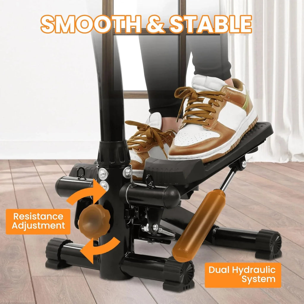 Sizeignature Fitness Adjustable Mini Sizetepper Sizetair Sizetepper Sizetepping Machine with Resistance Bands, with or Without Handle