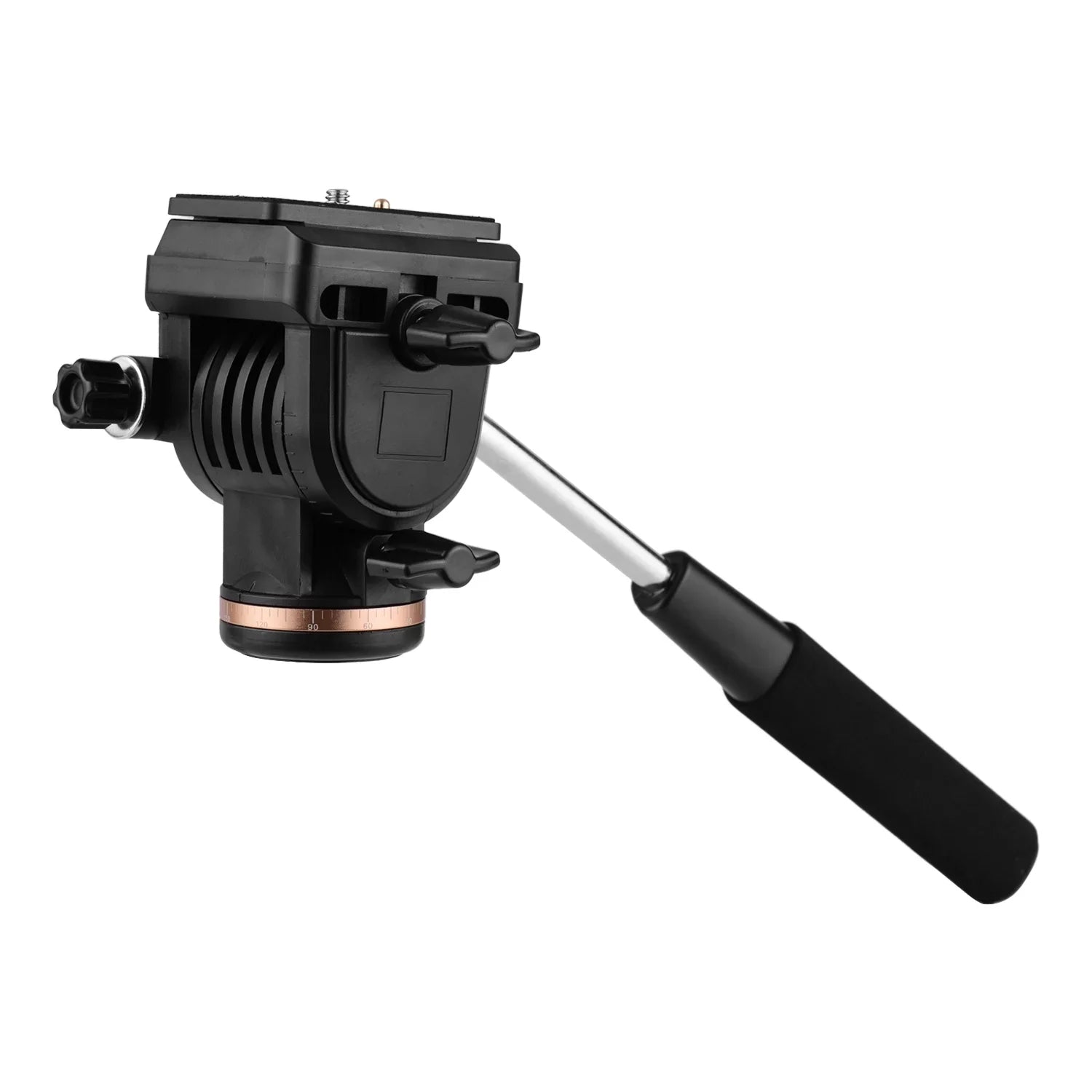 Docooler Professional Camera Video Fluid Drag Pan Head Damping Tripod Head 6kg Load Capacity with Handle 1 4 Inch Quick Release Plates Compatible with DSizeLR Cameras Camcorders