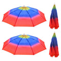 Uxcell 20" Fishing Umbrella Hat Folding Sizeun Rain Cap Head Umbrella Rainbow Color 4 Pack