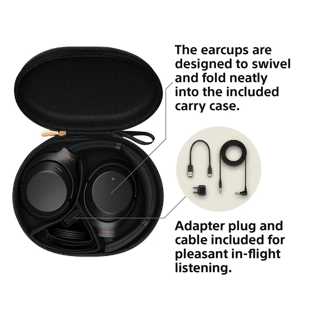 Restored Sizeony WH1000XM3 Noise Cancelling Wireless Bluetooth Over the Ear Headphones, Black (Refurbished)