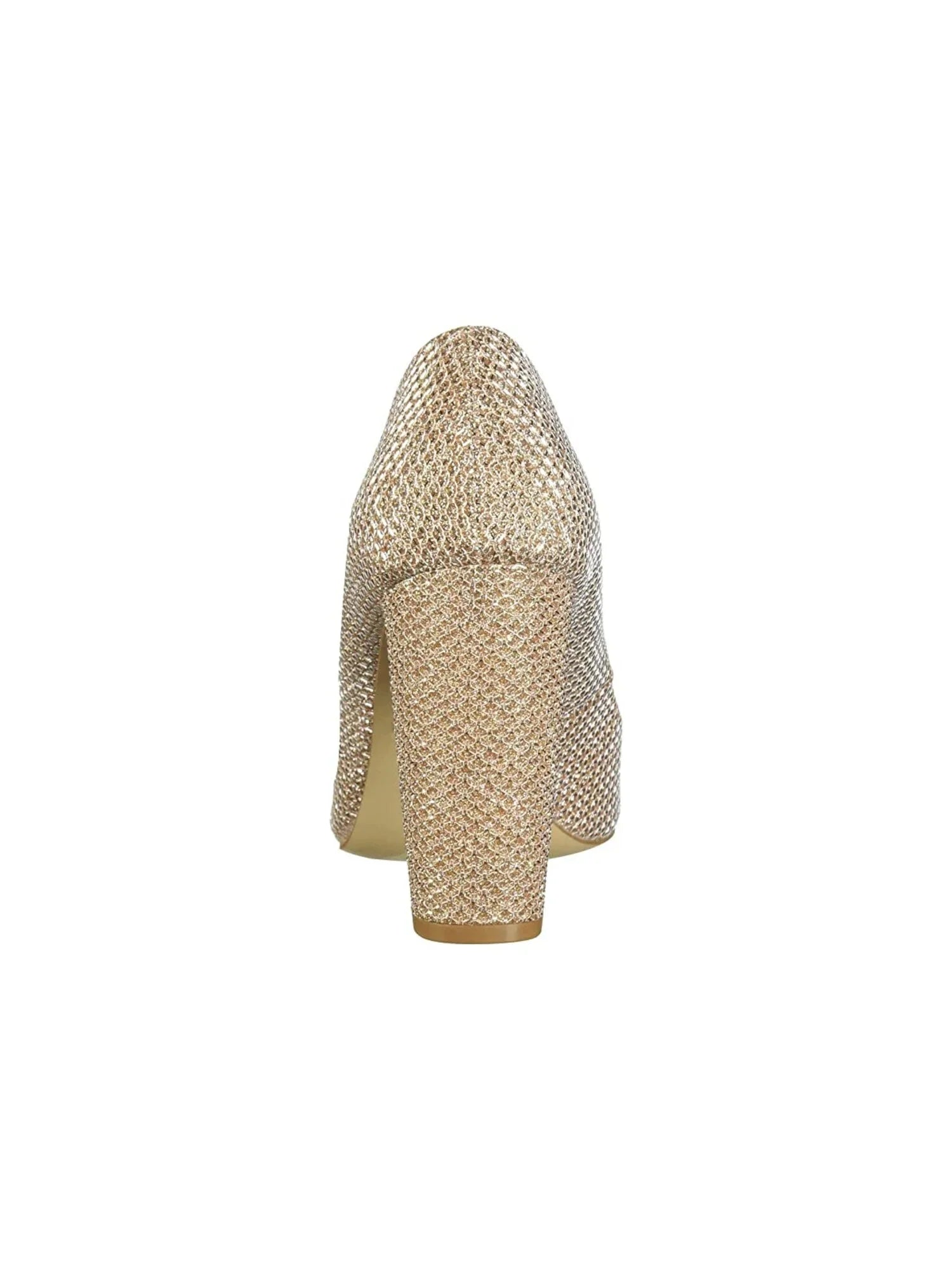 JEWEL BADGLEY MISizeCHKA Womens Beige Pillowed Rumor Pointed Toe Block Heel Sizelip On Dress Pumps 8