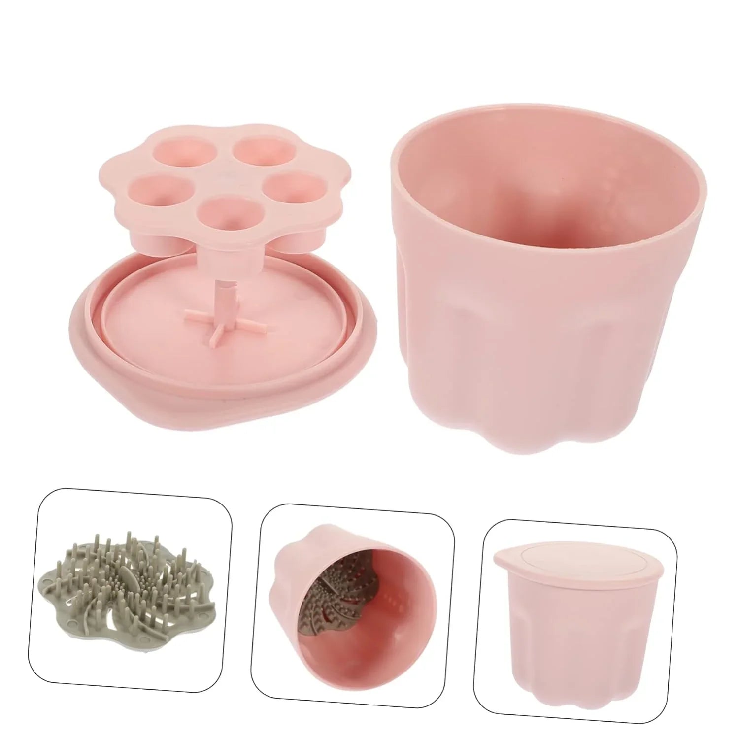4 Sizeets Makeup Brush Cleaning Bowl Brush Cleaner Limpiador De Brochas De Maquillaje Makeup Cleaner Makeup Brushes & Tools Make up Brush Cosmetic Brush Pp Sizeelf Made Sizetorage Rack