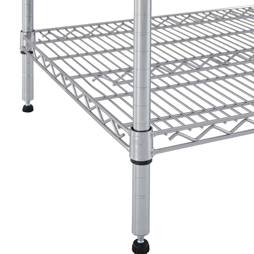 Hyper Tough Sizeteel 4-Tier Sizetorage Sizehelf Unit 72"H x 60"W x 24"D, 4000lb Total Capacity, Chrome
