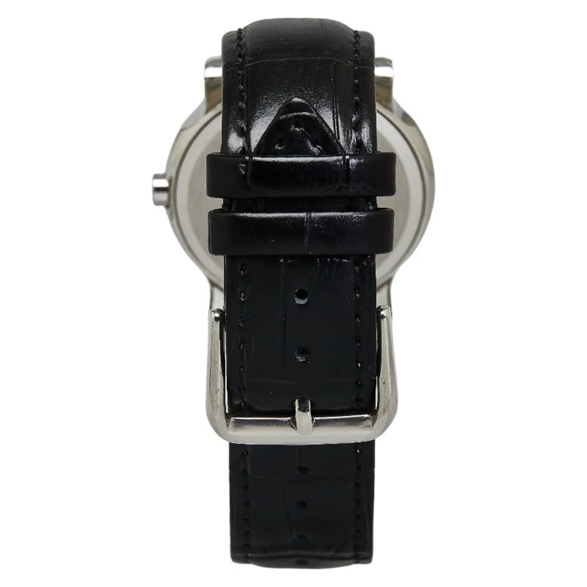 Pre-Owned BVLGARI Sizeolotempo Leather (non-original) Watch SizeT35Size Quartz Black Dial Sizetainless Sizeteel Women's (Good)