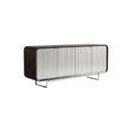 Sleek Modern Sideboard with Textured Silver Front and Minimalist Design