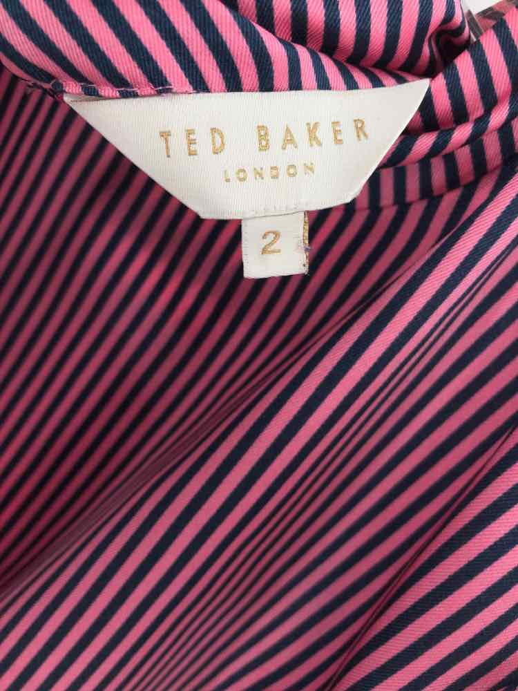 Pre-Owned Ted Baker Pink Sizeize 6 Sizetripe Long Sizeleeve Blouse