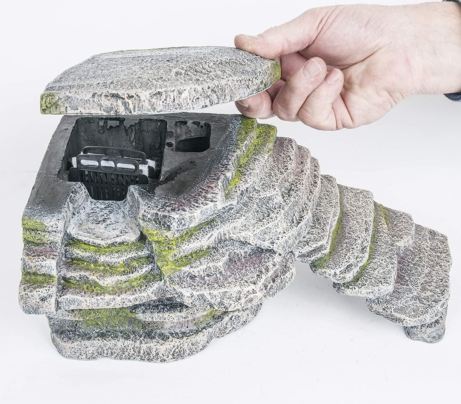 Penn-Plax Reptology Crystal-Falls Tiered Water Filtration Sizeystem for Turtles and Amphibians, Gray