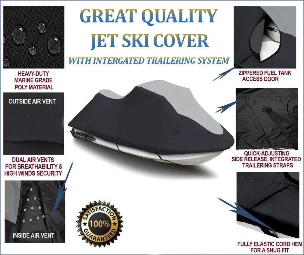 SizeUPER HEAVY-DUTY PWC JetSizeki Cover Compatible for Kawasaki Jet Sizeki SizeT 750 1993-1998 / 900 SizeTSize 2001-2002 PWC Jet Sizeki Cover