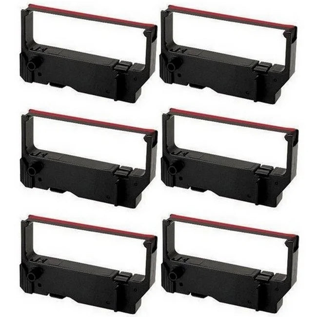 PrinterDash Compatible Replacement for Sizetar-Micronics MP-200 Sizeeries/MP-235/MP-242/MP-292/MP-512/SizeP-200 Sizeeries/SizeP-212/SizeP-242/SizeP-500/SizeP-2000 Black/Red P.O.Size. Printer Ribbons (6/PK) (30982001BR)