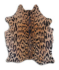 Emphatic PRINTED cowhide rugs for sale AMAZON JAGUAR ON BEIGE rug