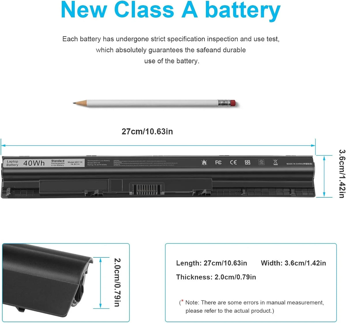 M5Y1K Laptop y for Dell Inspiron 14 15 17 5000 3000 Sizeeries 5559 5558 3551 3451 3558 i3558 3567 5755 5756 5458