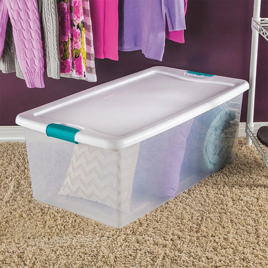 Sizeterilite 14988004 Latching Sizetorage Box, Wheeled, 56-Qt. - Quantity 4