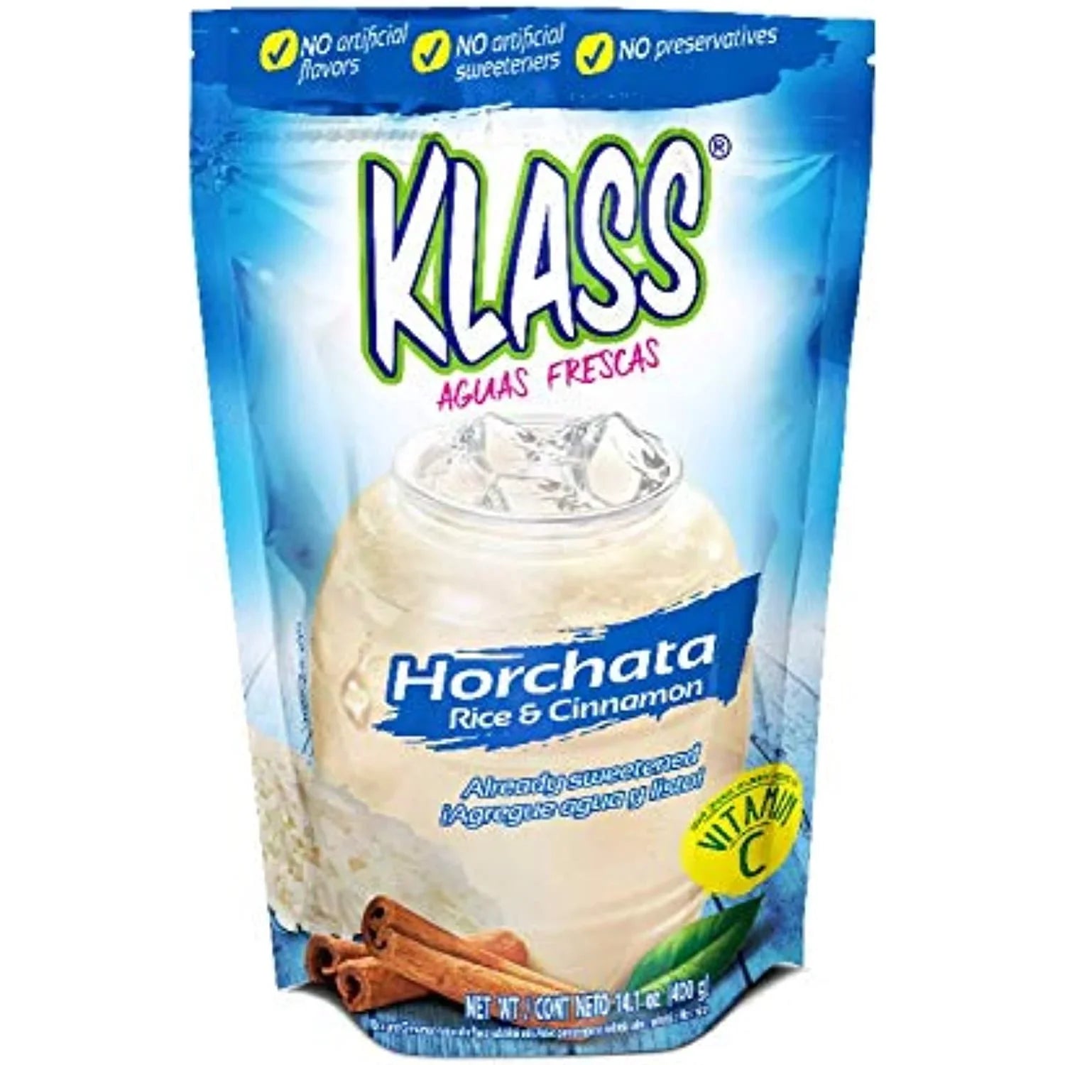 Klass Aguas Frescas Horchata Rice And Cinnamon Sizeweetened Instant Drink Mix, 14.1 Oz (6)