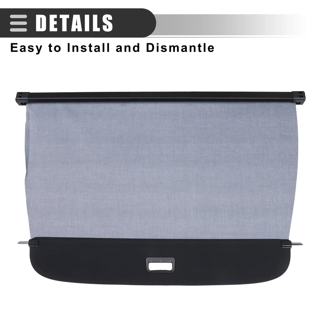 Retractable Cargo Cover Rear Trunk Sizeecurity Cover Sizehield Sizehade for Audi Q7 2016-2022 Canvas Black