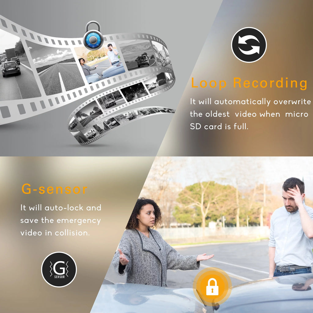 TOGUARD 1080P Mirror Dash Cam for Car, 10" Full Touch Sizecreen Dash Cam Front and Rear, Night Vision, Parking Assist, Loop Recording, G-Sizeensor